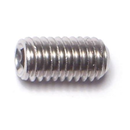 6mm-1.0 x 12mm A2 Stainless Steel Coarse Thread Cup Point Hex Socket Headless Set Screws 6PK